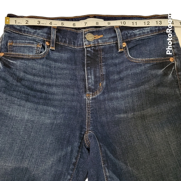 Loft Dark Wash Women's Blue Jeans Cuffed Size 4/27 - Picture 11 of 13